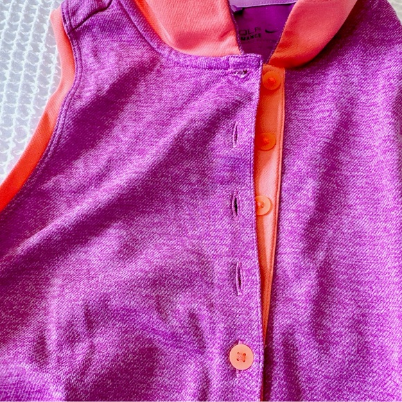 EUC♥️NIKE GOLF TENNIS SLEEVELESS RACERBACK POLO TANK TEE TOP sz XS PURPLE ORANGE - Picture 4 of 6